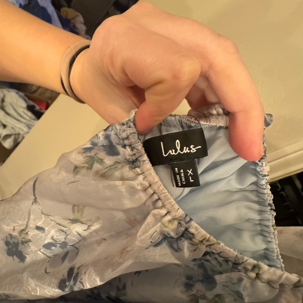 Lulus Marvelously Darling Light Blue Floral Tiered Backless Midi Dress - Size XL - Picture 3 of 3